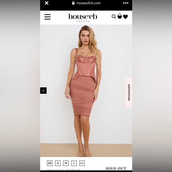 house of cb Large antique rose corset midi dress - Picture 3 of 14